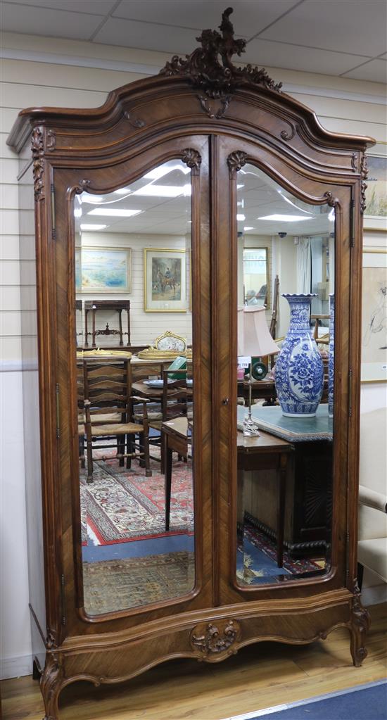A 19th century French rosewood armoire 4ft 7in.